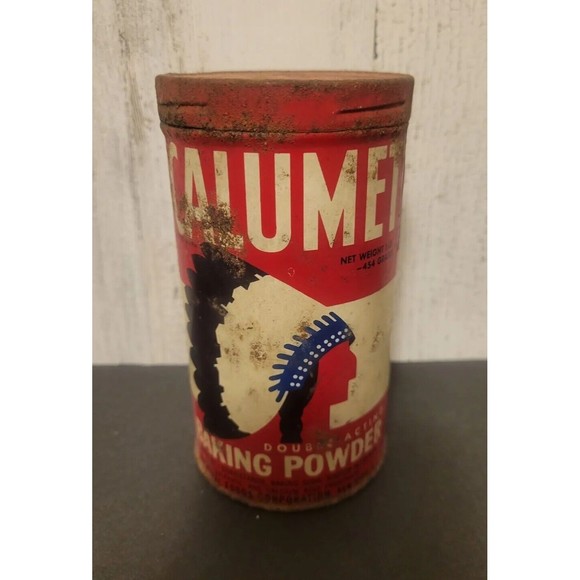 Accents Vintage Calumet Double Acting Baking Powder Metal Can Lid